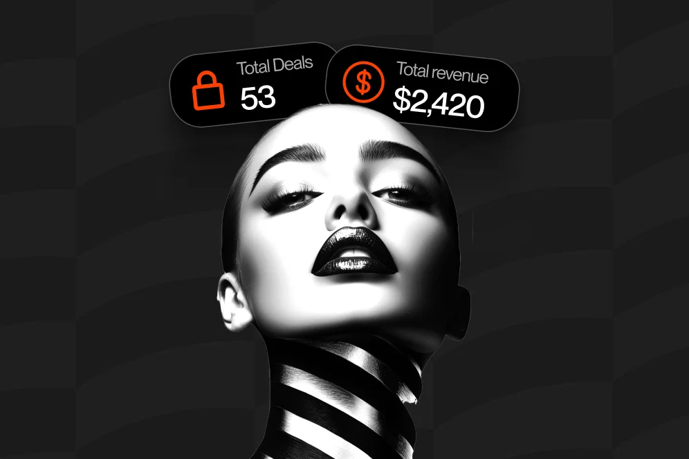 A sleek digital interface displaying a high-converting creator revenue dashboard replacing a standard link-in-bio page.