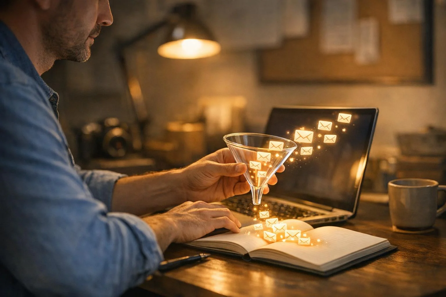 A laptop screen displaying an e-commerce storefront with a newsletter signup form popup overlay.