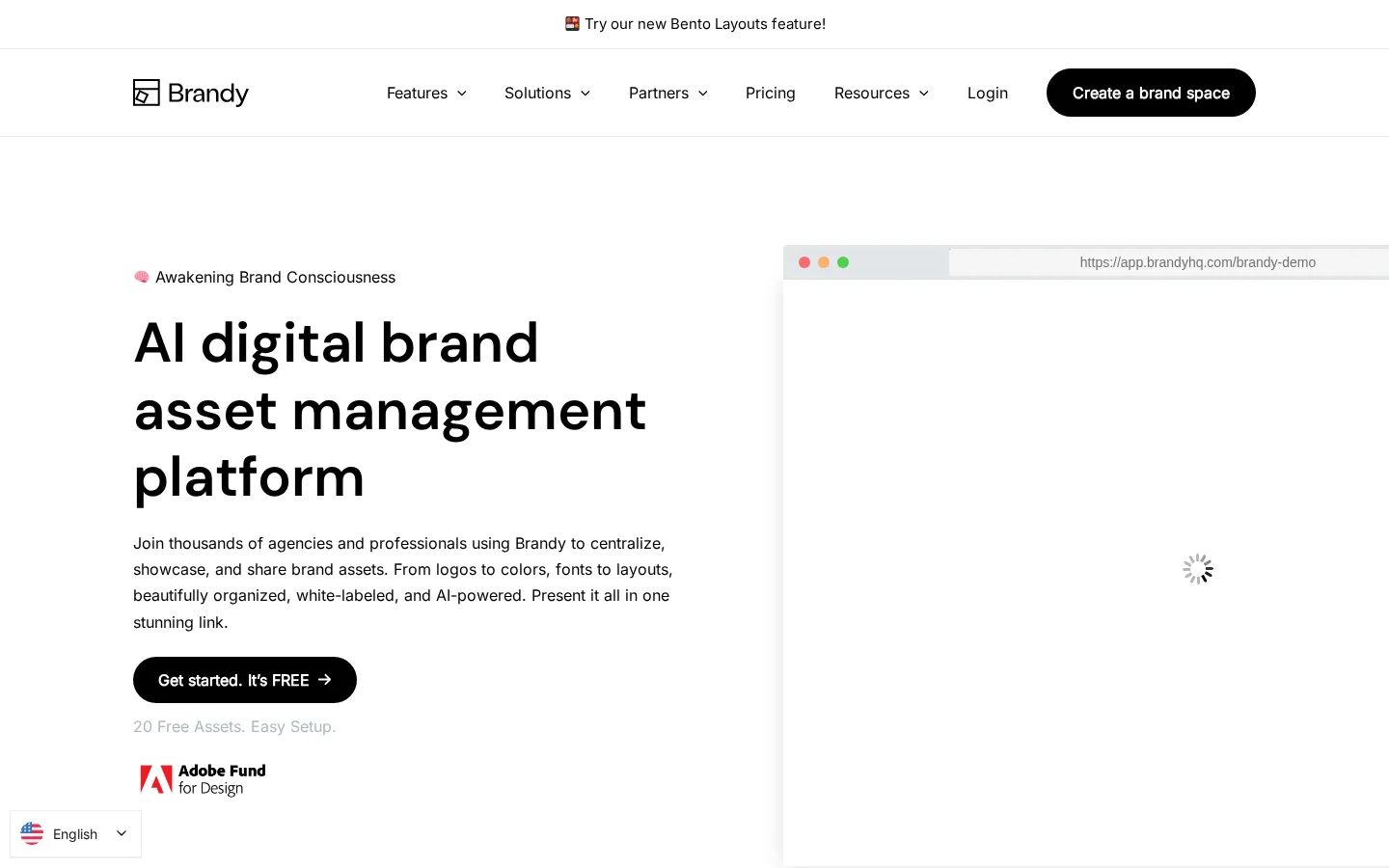 Screenshot of Brandy website