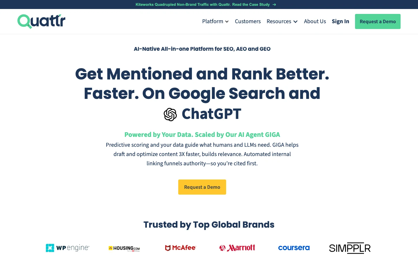 Screenshot of Quattr website