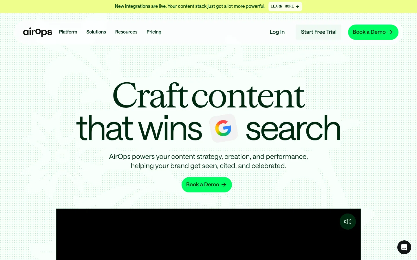 Screenshot of AirOps website