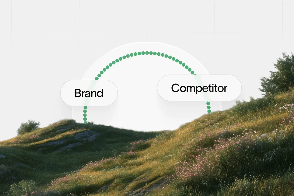A structured SaaS comparison table next to an AI search engine answer box highlighting key features and citations.