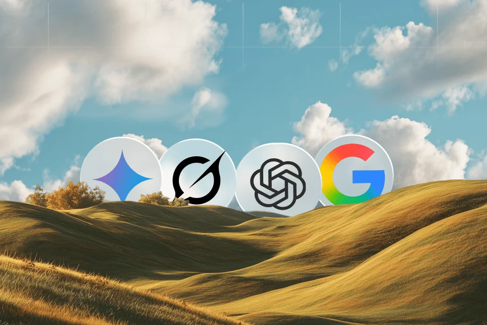 Three AI chat interfaces displaying conflicting information about a single company brand.
