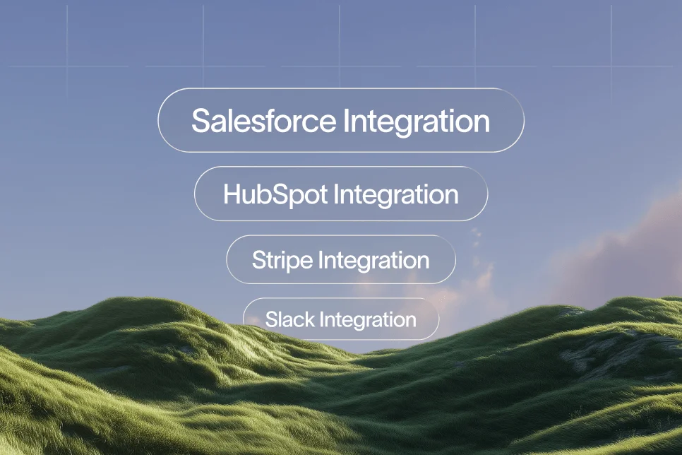 A complex maze of SaaS integration icons fading into a digital fog, representing invisible web content to AI search.