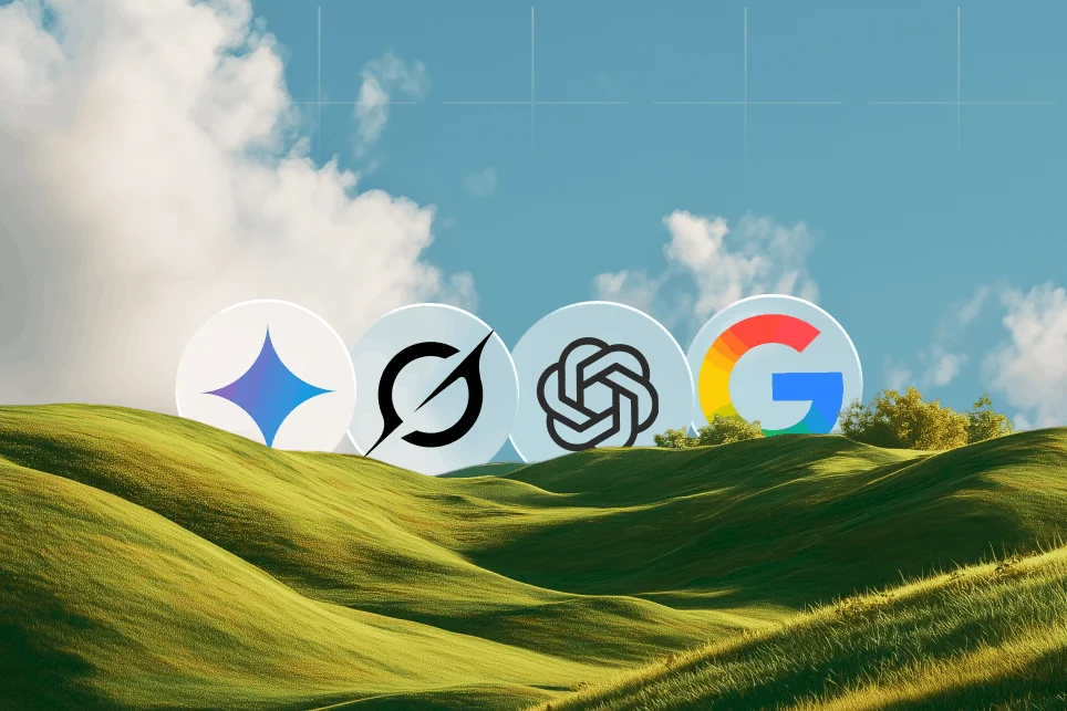 Abstract digital illustration of interconnected nodes and data streams flowing into a glowing, structured search interface.