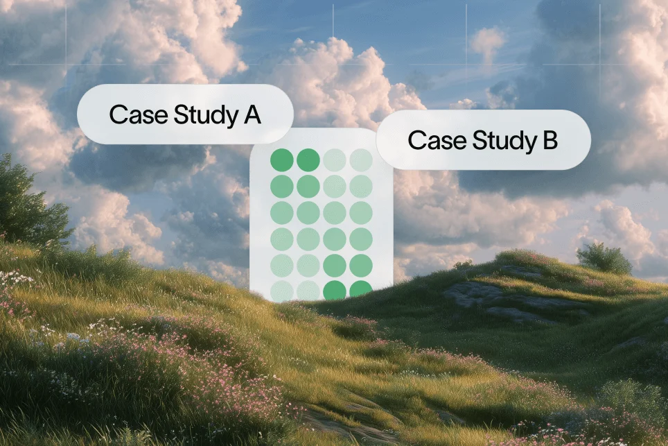Data charts comparing Generative Engine Optimization performance for SaaS case studies.