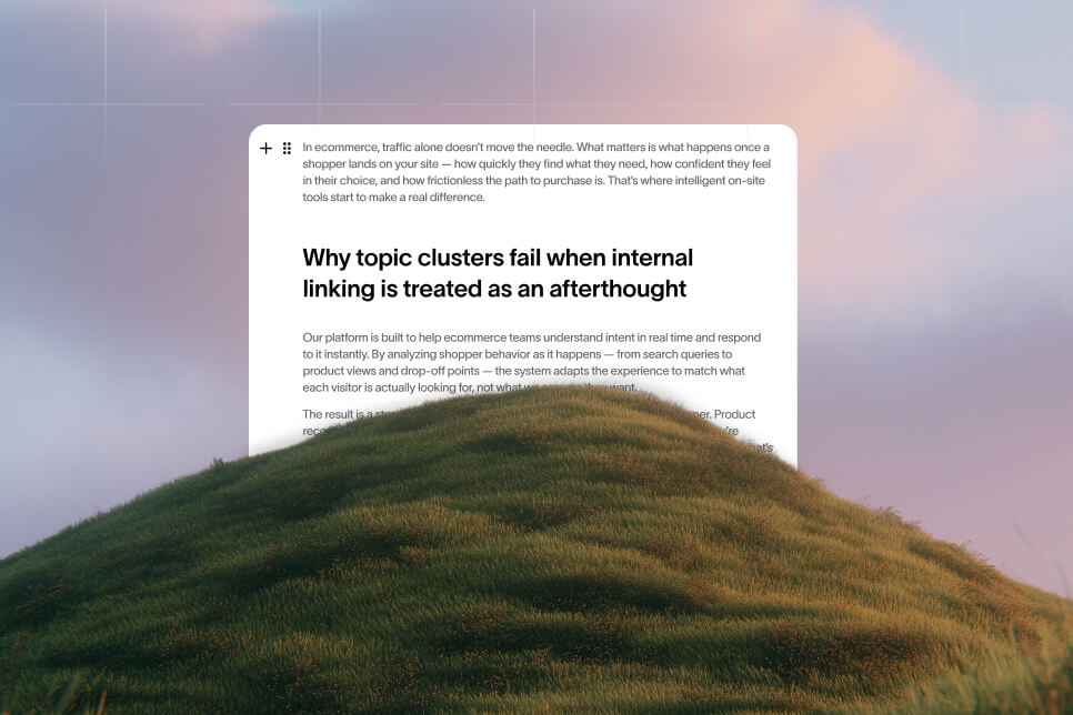 Diagram of a topic cluster with arrows showing internal links connecting hub page to satellite pages.