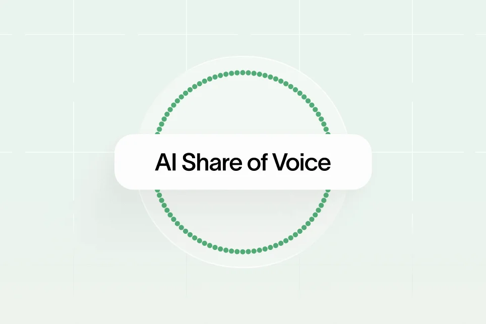 A bar chart comparing brand mentions in AI-generated search results against three competitors to measure market visibility.