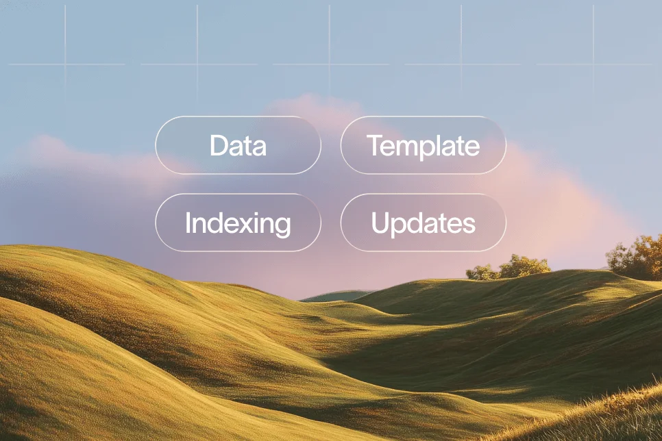 Programmatic pages: data, template, and indexation maintained as a single system for organic coverage.
