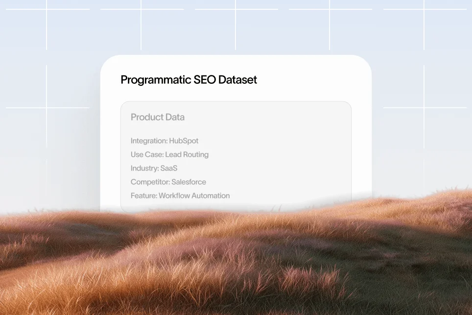 SaaS product data powering programmatic SEO landing pages for high-intent searches.