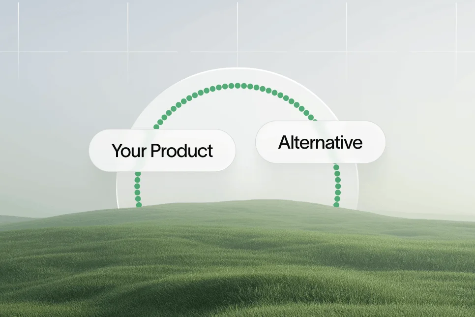 A digital illustration of a chatbot interface failing to retrieve data from a complex, cluttered SaaS comparison webpage.