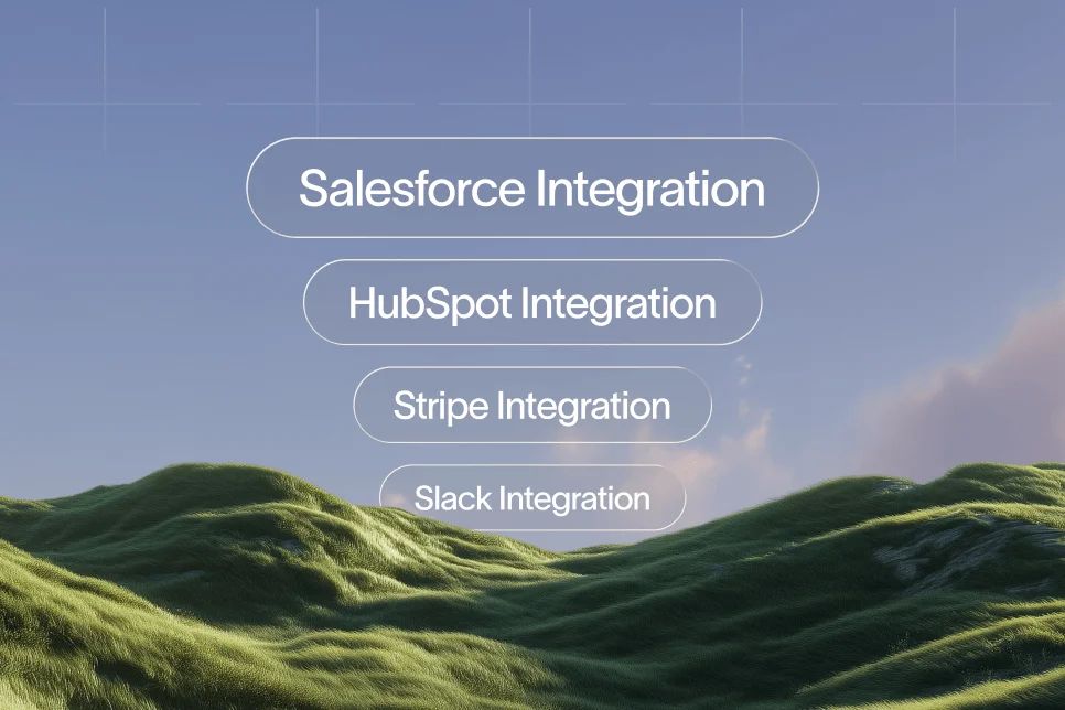 A complex maze of SaaS integration icons fading into a digital fog, representing invisible web content to AI search.