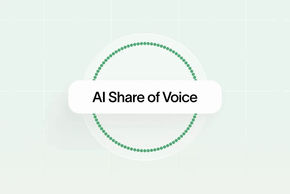 A bar chart comparing brand mentions in AI-generated search results against three competitors to measure market visibility.