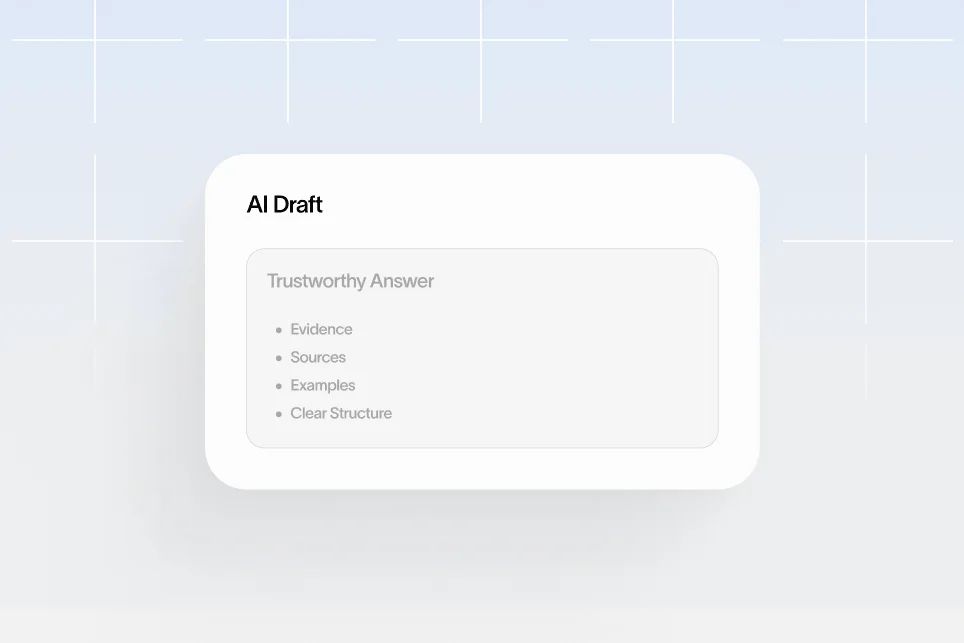 A person refining AI-generated text on a screen, adding human expertise and structure to boost search ranking and trust.