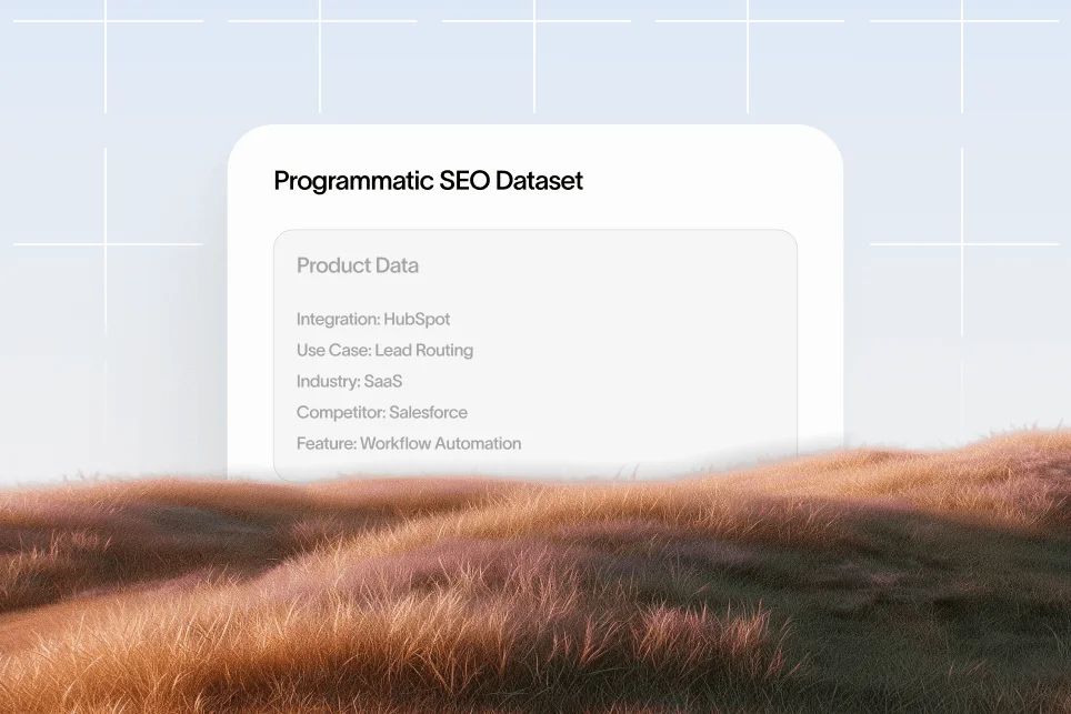 SaaS product data powering programmatic SEO landing pages for high-intent searches.