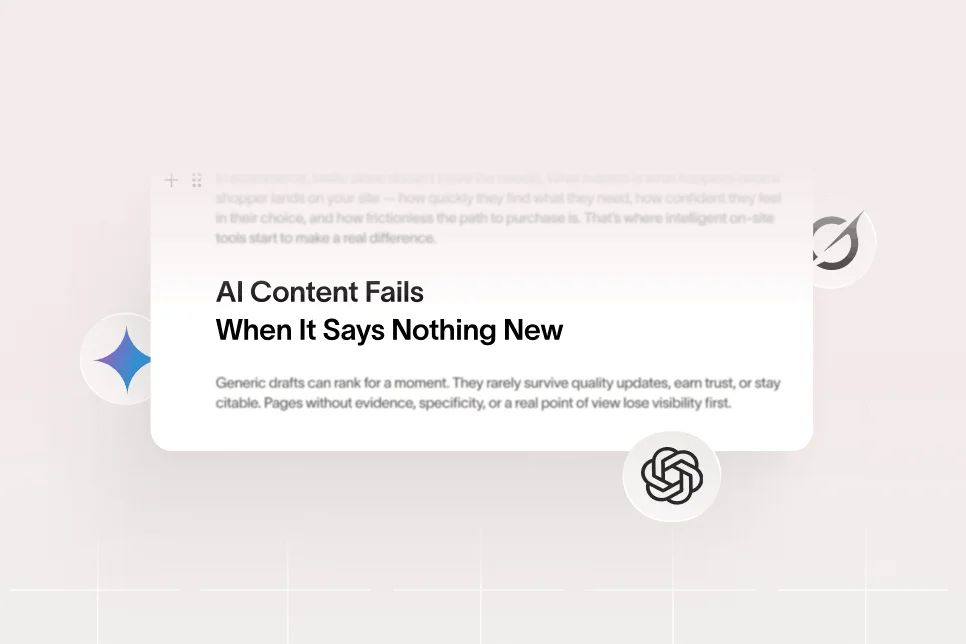 A digital illustration of a robotic hand writing on paper, symbolizing the transition from generic AI text to human insight.